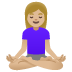 woman in lotus position, medium-light skin tone